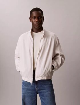 Linen Cotton Mock Neck Jacket Linen Cotton Mock Neck Jacket
