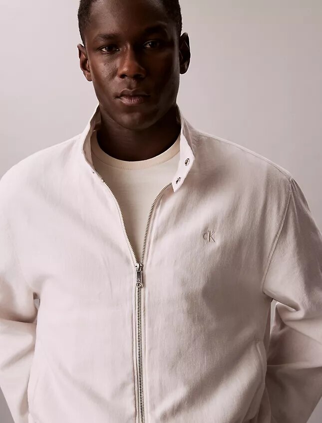 Linen Cotton Mock Neck Jacket Linen Cotton Mock Neck Jacket
