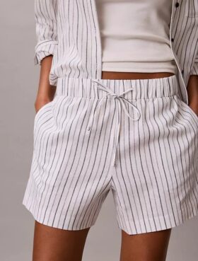 Linen Cotton Pull-On Shorts