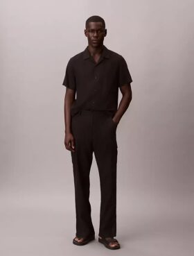 Linen Cotton Relaxed Straight Cargo Pants