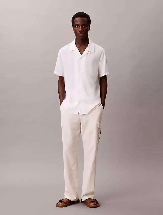 Linen Cotton Relaxed Straight Cargo Pants Linen Cotton Relaxed Straight Cargo Pants