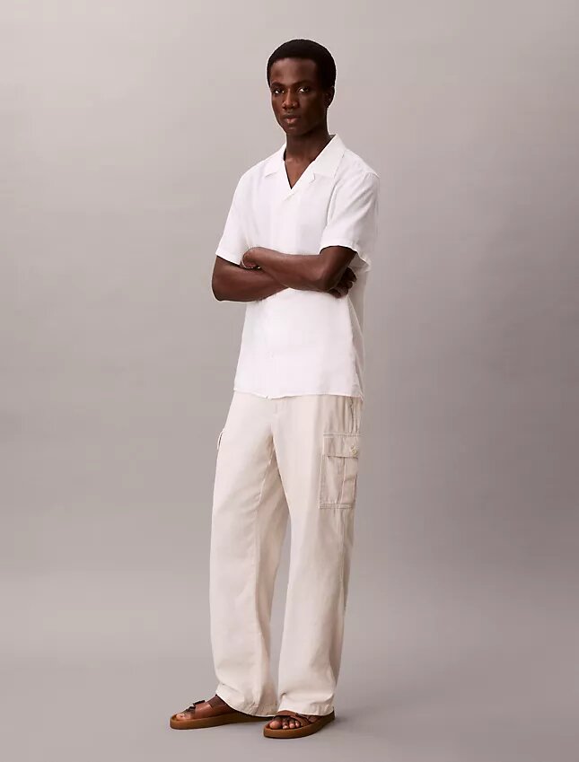 Linen Cotton Relaxed Straight Cargo Pants Linen Cotton Relaxed Straight Cargo Pants
