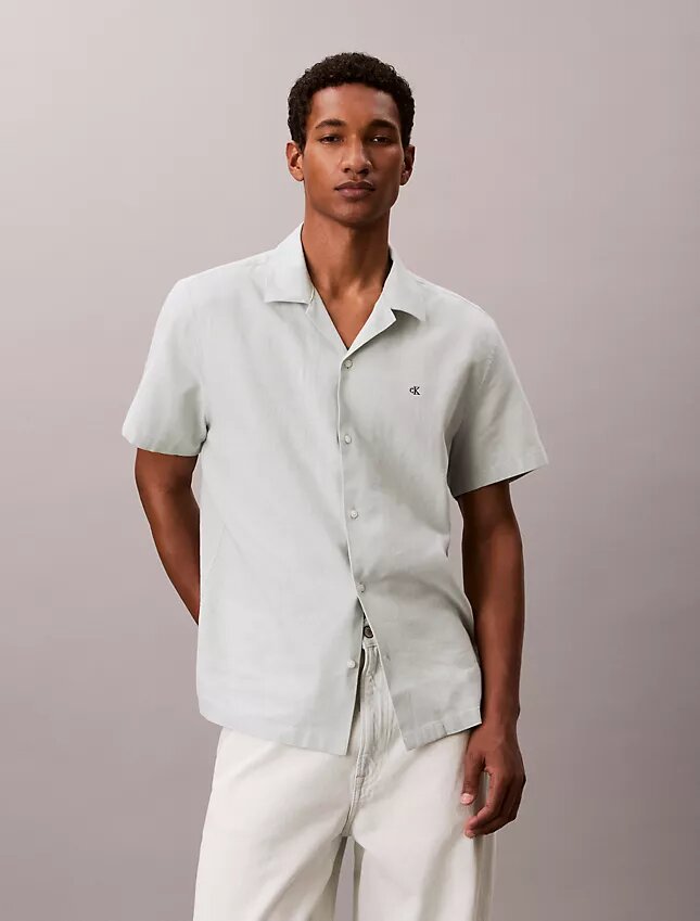 Linen Cotton Short Sleeve Button-Down Shirt Linen Cotton Short Sleeve Button-Down Shirt