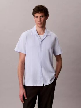 Linen Cotton Short Sleeve Button-Down Shirt