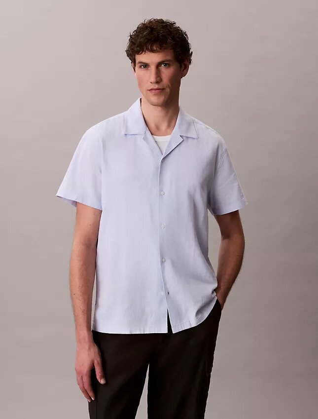 Linen Cotton Short Sleeve Button-Down Shirt Linen Cotton Short Sleeve Button-Down Shirt