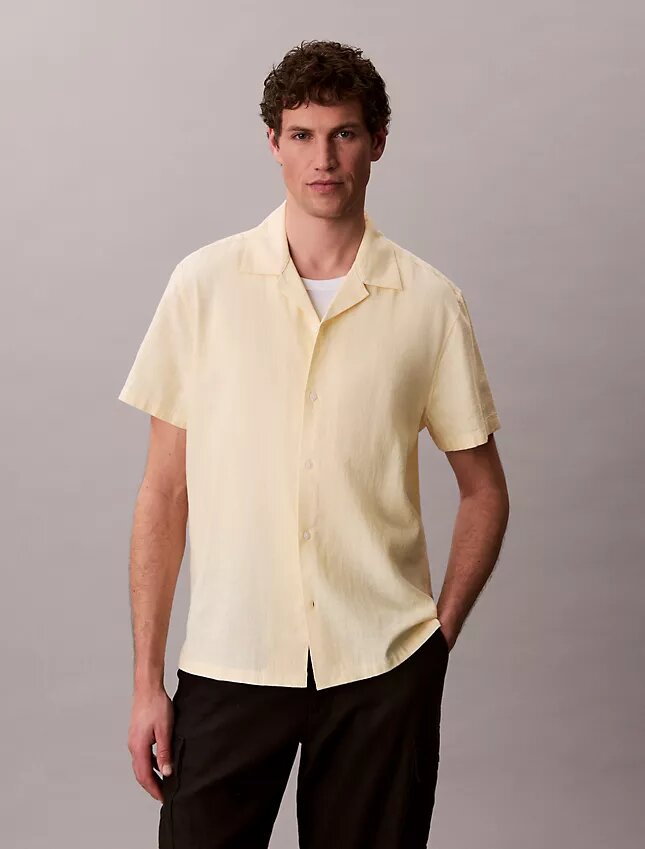 Linen Cotton Short Sleeve Button-Down Shirt Linen Cotton Short Sleeve Button-Down Shirt