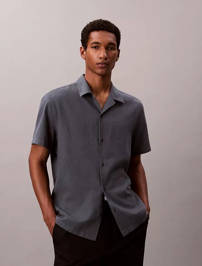 Linen Cotton Short Sleeve Button-Down Shirt Linen Cotton Short Sleeve Button-Down Shirt