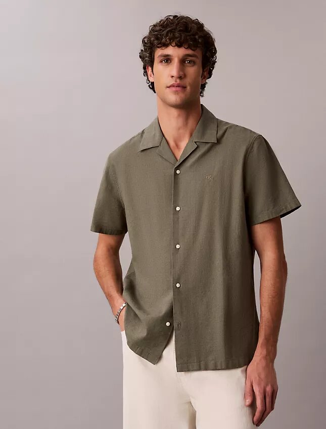 Linen Cotton Short Sleeve Button-Down Shirt Linen Cotton Short Sleeve Button-Down Shirt
