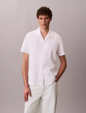 Linen Cotton Short Sleeve Button-Down Shirt