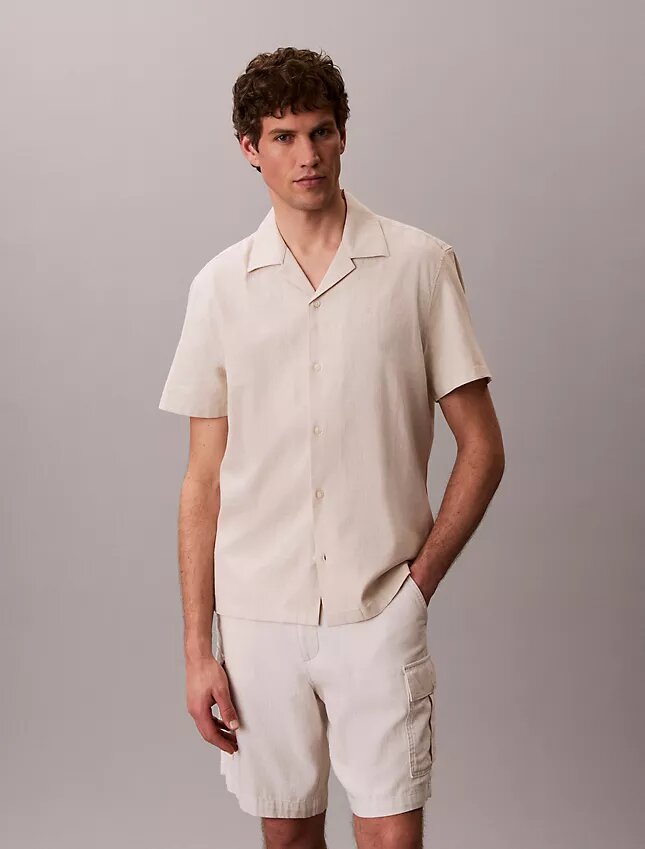 Linen Cotton Short Sleeve Button-Down Shirt Linen Cotton Short Sleeve Button-Down Shirt