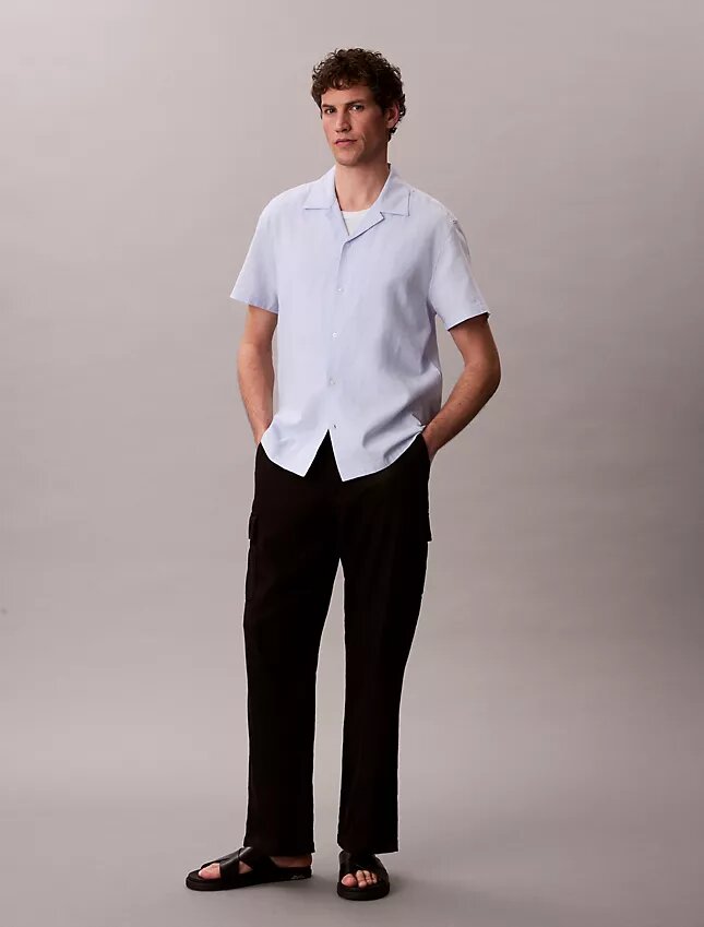 Linen Cotton Short Sleeve Button-Down Shirt Linen Cotton Short Sleeve Button-Down Shirt