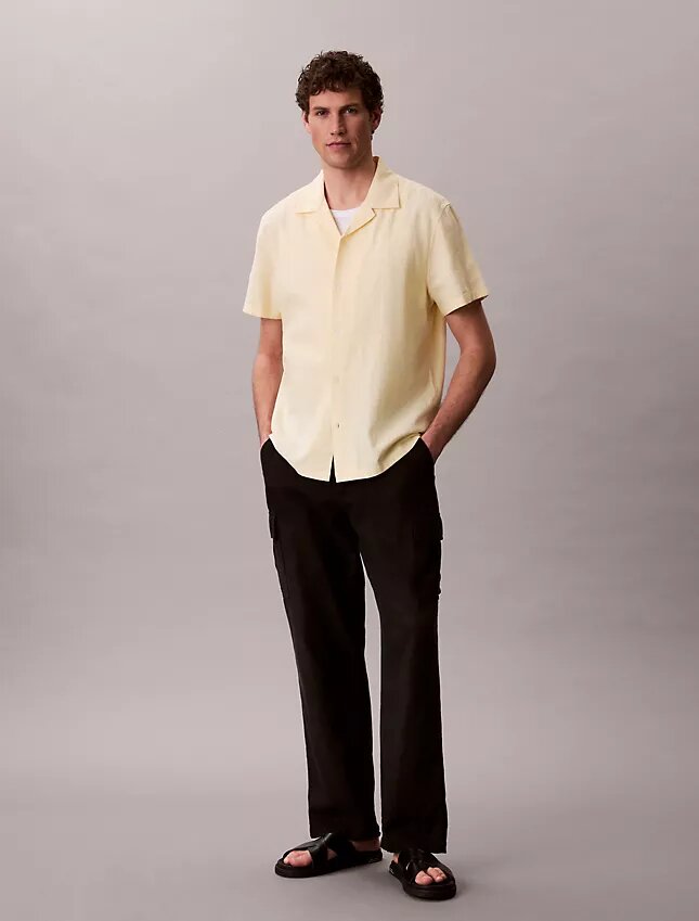 Linen Cotton Short Sleeve Button-Down Shirt Linen Cotton Short Sleeve Button-Down Shirt