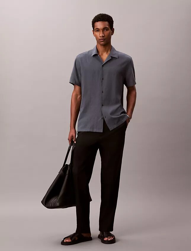 Linen Cotton Short Sleeve Button-Down Shirt Linen Cotton Short Sleeve Button-Down Shirt