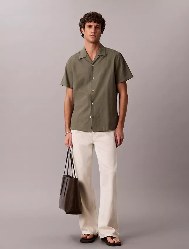 Linen Cotton Short Sleeve Button-Down Shirt Linen Cotton Short Sleeve Button-Down Shirt