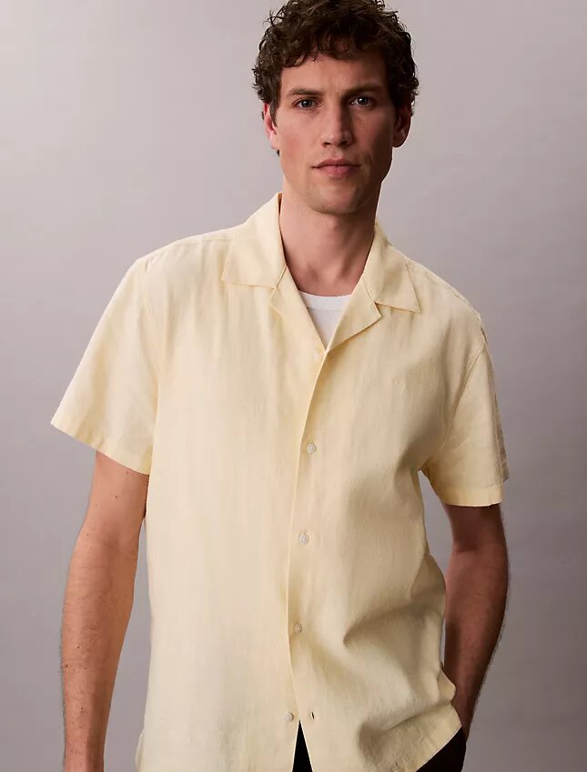 Linen Cotton Short Sleeve Button-Down Shirt Linen Cotton Short Sleeve Button-Down Shirt