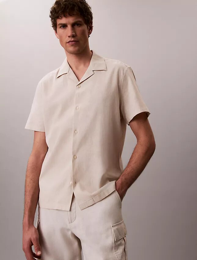Linen Cotton Short Sleeve Button-Down Shirt Linen Cotton Short Sleeve Button-Down Shirt