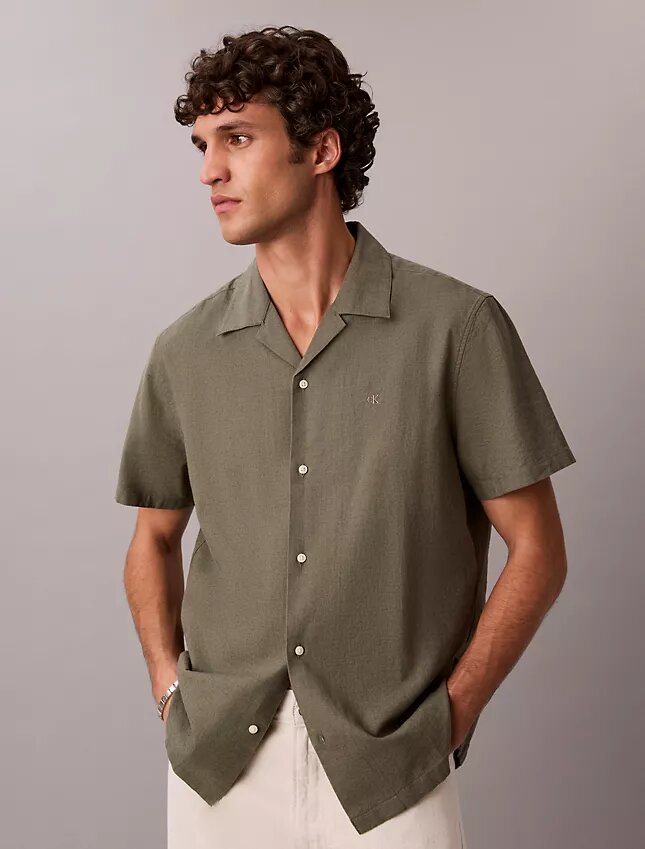 Linen Cotton Short Sleeve Button-Down Shirt Linen Cotton Short Sleeve Button-Down Shirt