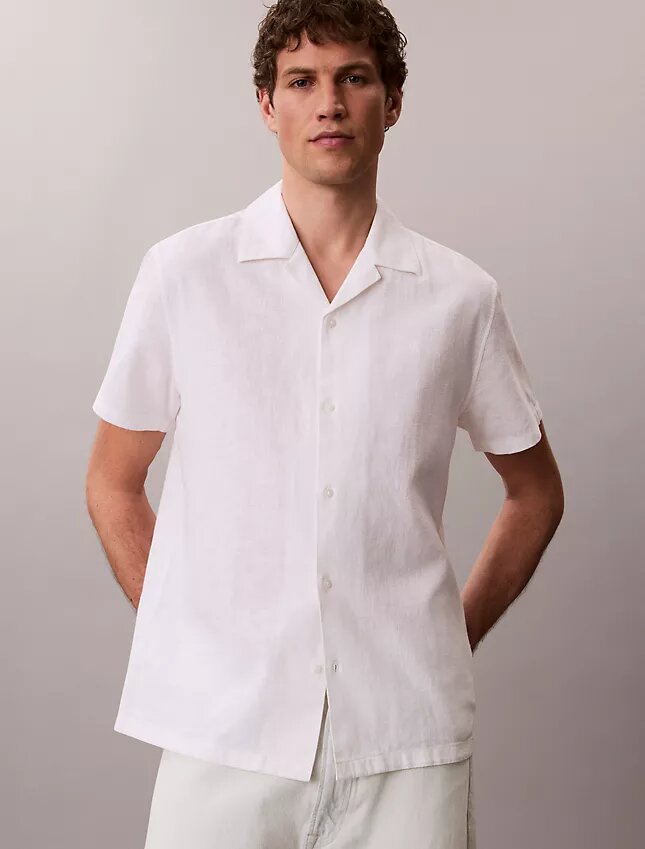 Linen Cotton Short Sleeve Button-Down Shirt Linen Cotton Short Sleeve Button-Down Shirt