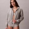 Logo Cotton Jersey Full Zip Hoodie