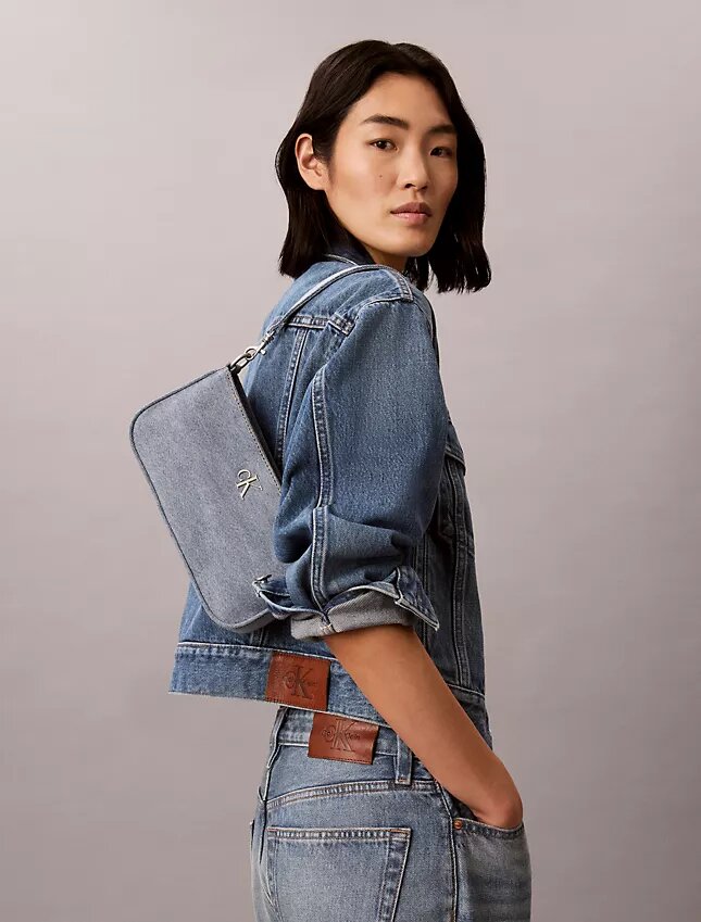 Logo Denim Convertible Shoulder Bag Logo Denim Convertible Shoulder Bag