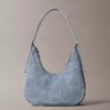 Logo Denim Crescent Crossbody Bag Logo Denim Crescent Crossbody Bag