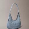 Logo Denim Crescent Crossbody Bag Logo Denim Crescent Crossbody Bag