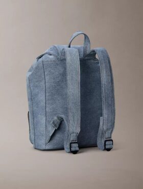 Logo Denim Mini Flap Backpack