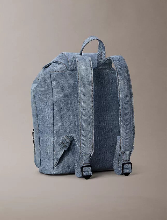 Logo Denim Mini Flap Backpack Logo Denim Mini Flap Backpack