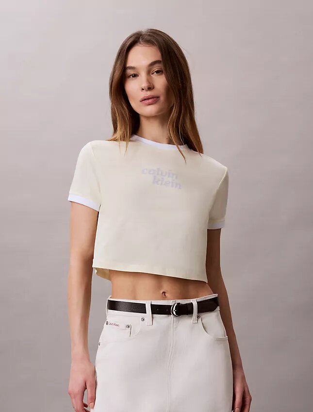 Logo Graphic Cropped Ringer T-Shirt Logo Graphic Cropped Ringer T-Shirt