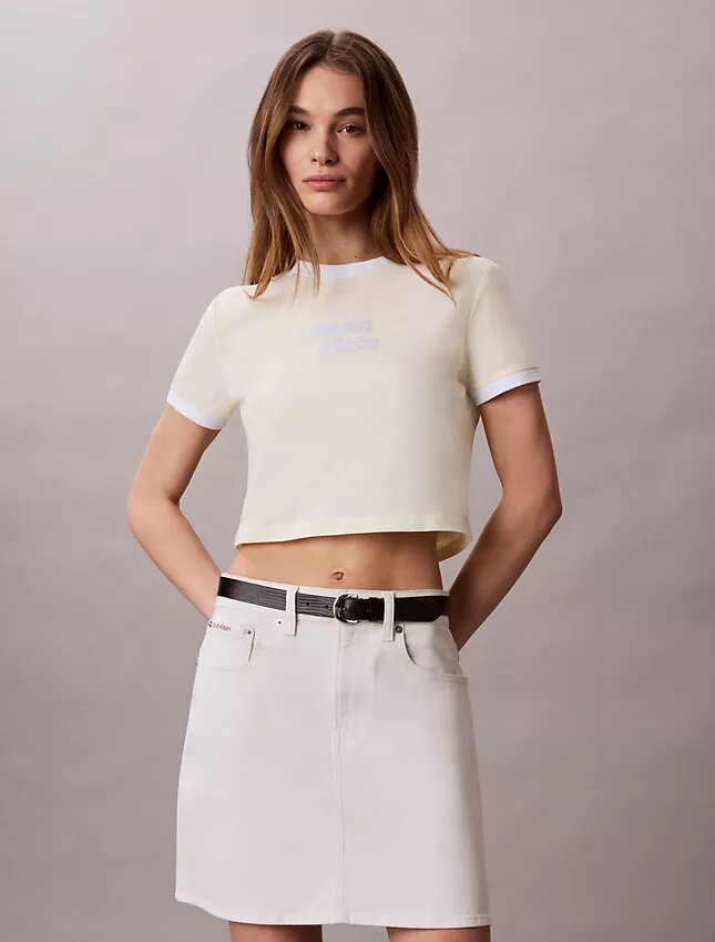 Logo Graphic Cropped Ringer T-Shirt Logo Graphic Cropped Ringer T-Shirt