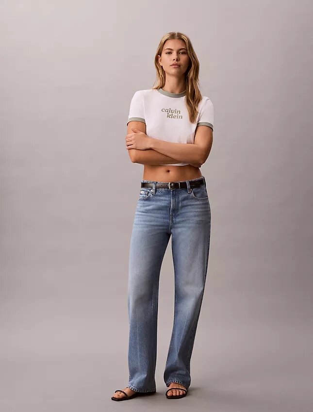 Logo Graphic Cropped Ringer T-Shirt Logo Graphic Cropped Ringer T-Shirt