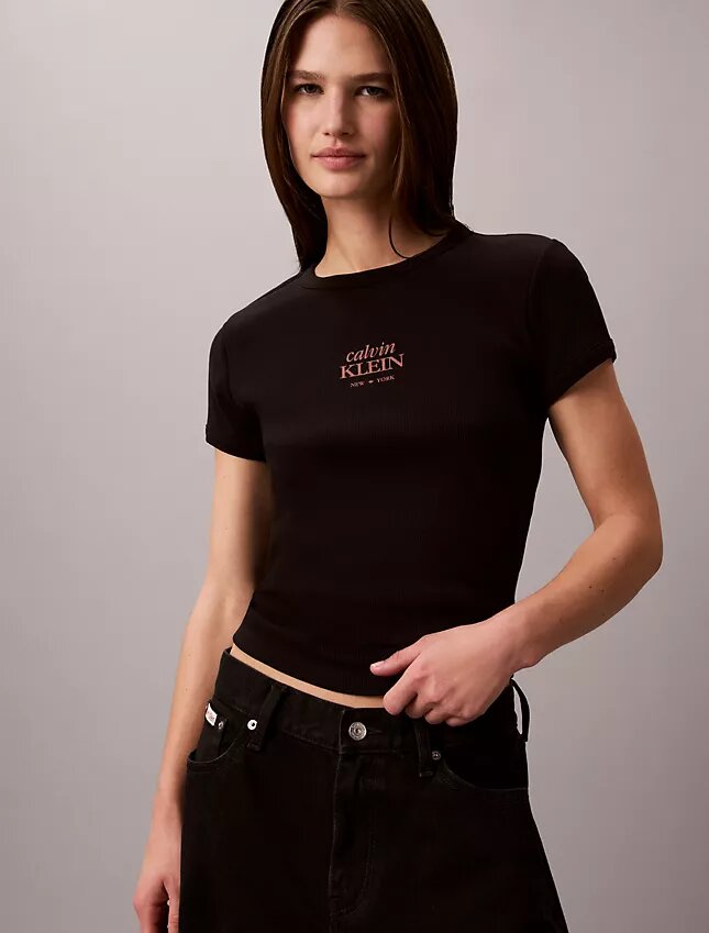 Logo Graphic Rib Slim T-Shirt Logo Graphic Rib Slim T-Shirt