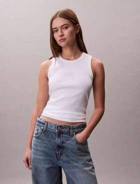 Logo Graphic Rib Tank Top