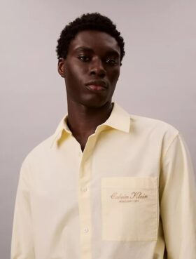 Logo Graphic Washed Oxford Button-Down Shirt