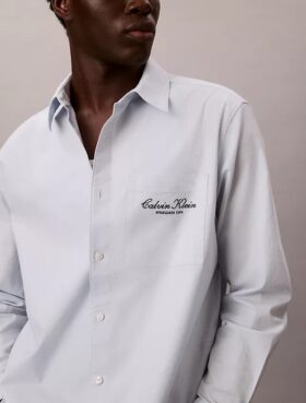 Logo Graphic Washed Oxford Button-Down Shirt
