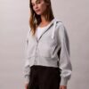 Logo Tape Fleece Zip Relaxed Hoodie