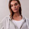 Logo Tape Fleece Zip Relaxed Hoodie
