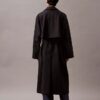 Long Wool Twill Blend Trench Coat Long Wool Twill Blend Trench Coat
