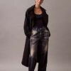 Long Wool Twill Blend Trench Coat Long Wool Twill Blend Trench Coat
