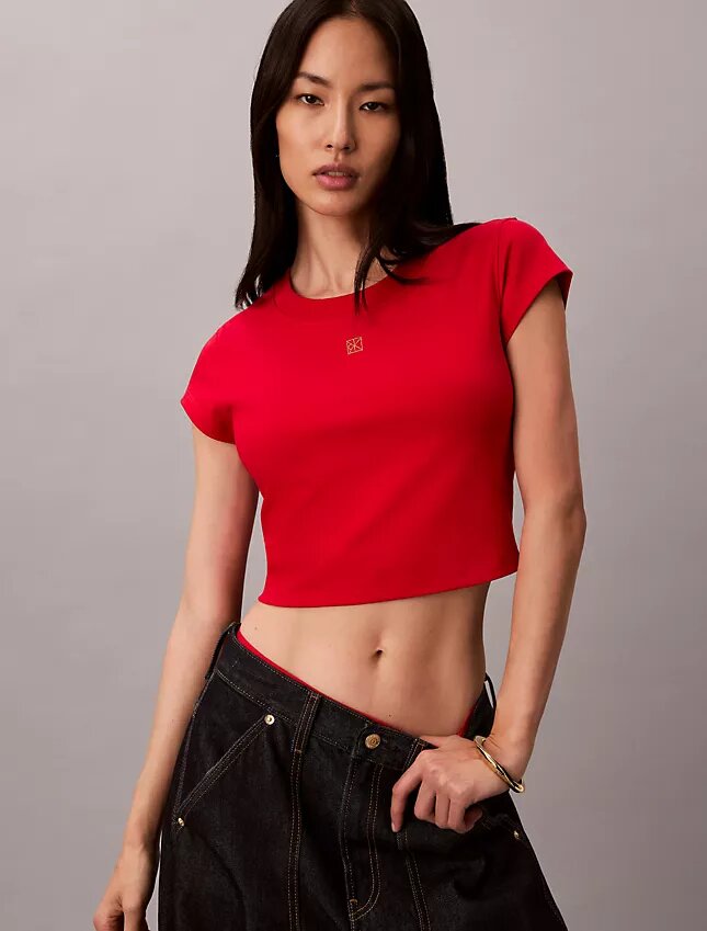 Lunar New Year Emblem Logo Crop T-Shirt Lunar New Year Emblem Logo Crop T-Shirt