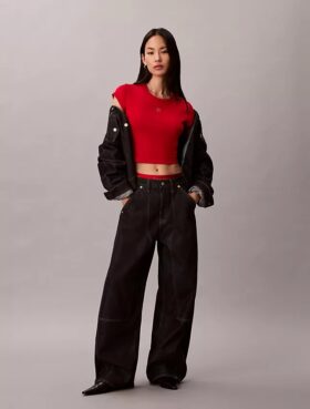 Lunar New Year Emblem Logo Crop T-Shirt
