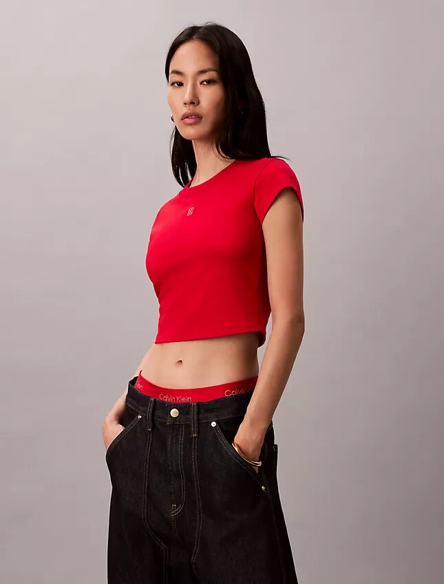 Lunar New Year Emblem Logo Crop T-Shirt Lunar New Year Emblem Logo Crop T-Shirt
