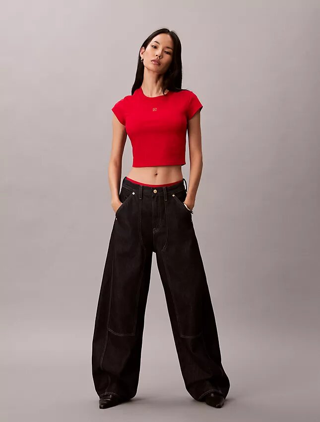 Lunar New Year Emblem Logo Crop T-Shirt Lunar New Year Emblem Logo Crop T-Shirt