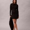 Lurex Merino Wool Blend Mini Sweater Dress