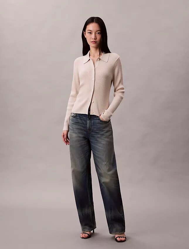 Lurex Merino Wool Blend Rib Cardigan Lurex Merino Wool Blend Rib Cardigan