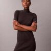 Lurex Merino Wool Blend Rib Sweater Dress