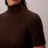 Lurex Merino Wool Blend Rib Sweater Dress