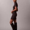 Lurex Merino Wool Blend Rib Sweater Dress