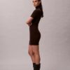 Lurex Merino Wool Blend Rib Sweater Dress