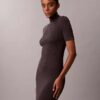 Lurex Merino Wool Blend Rib Sweater Dress